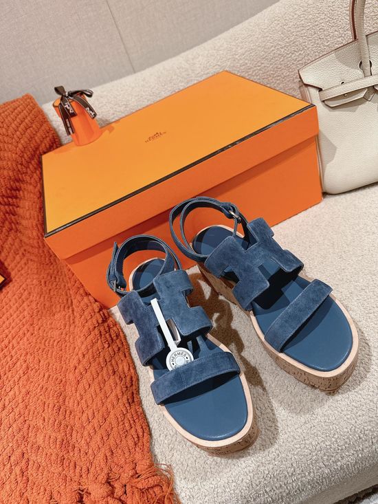 Hermes Classic Leather Sandals Soft Lining Durable Outsole