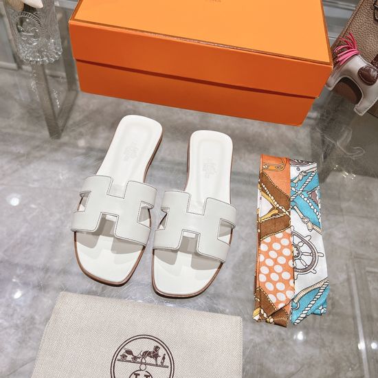 Hermes Calfskin Casual Slides Soft Comfortable Daily Wear Footwear