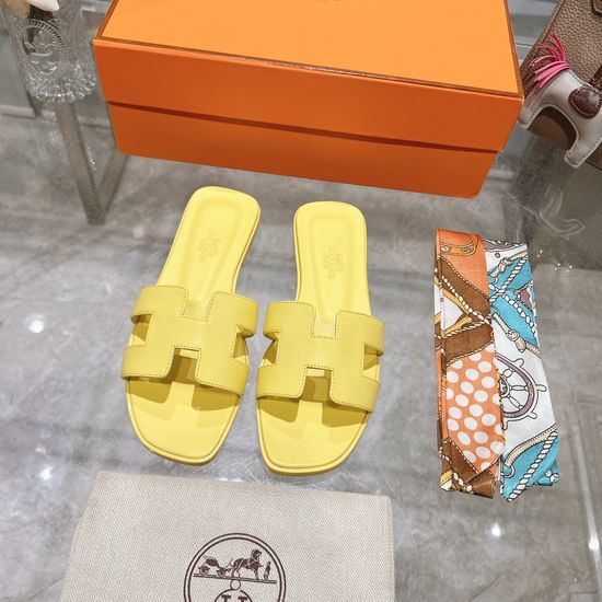 Hermes Calfskin Casual Slides Soft Comfortable Daily Wear Footwear