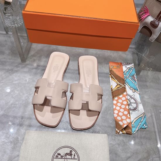 Hermes Calfskin Casual Slides Soft Comfortable Daily Wear Footwear