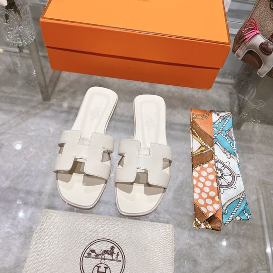 Hermes Calfskin Casual Slides Soft Comfortable Daily Wear Footwear