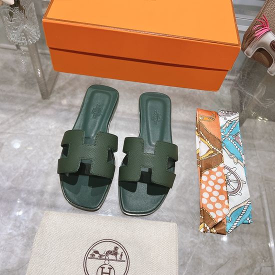 Hermes Calfskin Casual Slides Soft Comfortable Daily Wear Footwear