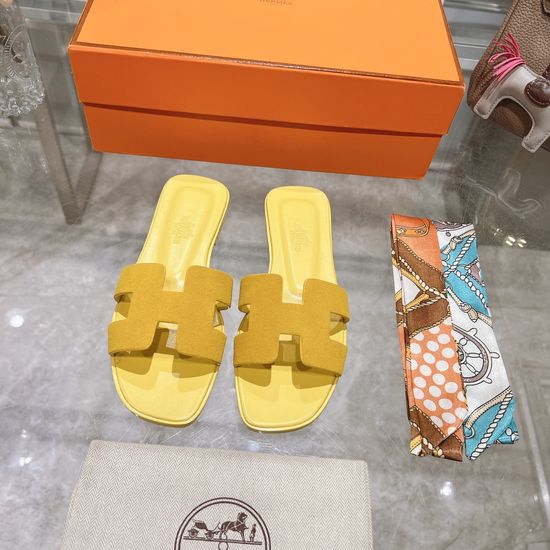 Hermes Calfskin Casual Slides Soft Comfortable Daily Wear Footwear