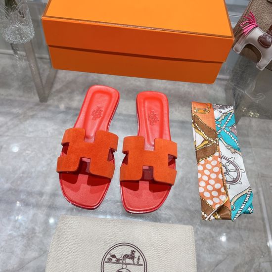Hermes Calfskin Casual Slides Soft Comfortable Daily Wear Footwear