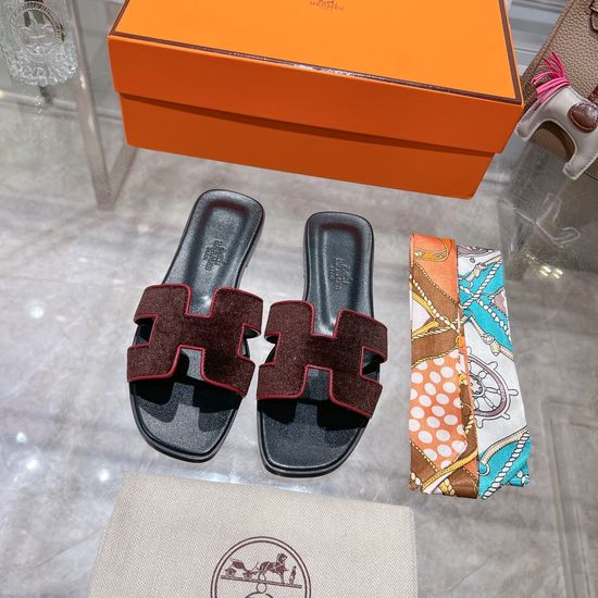 Hermes Soft Velvet Casual Comfortable Slide Sandals