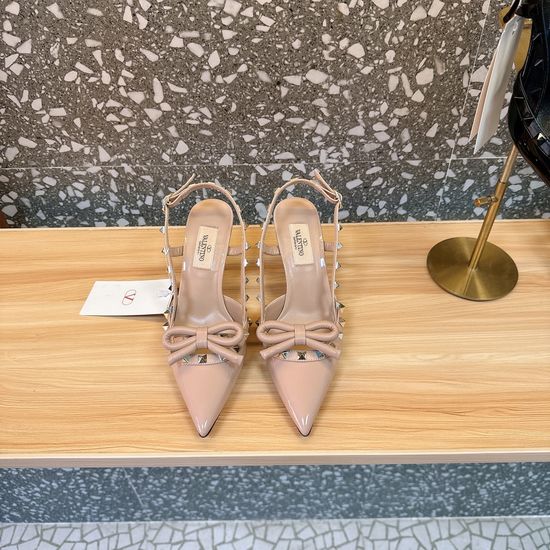 Valentino Studded Bow High Heel Sandals Elegant Leather Footwear