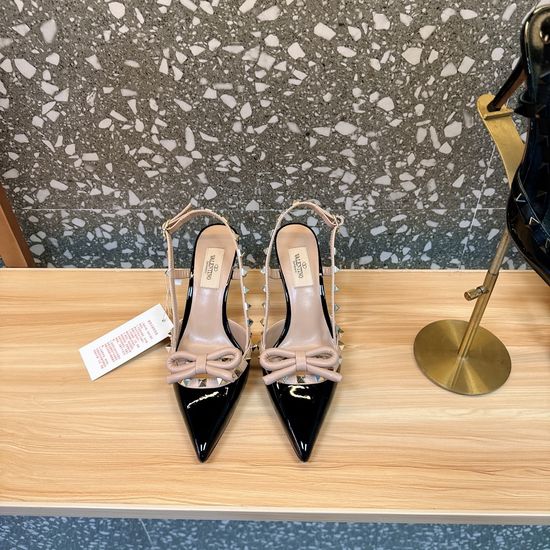 Valentino Studded Bow High Heel Sandals Elegant Leather Footwear