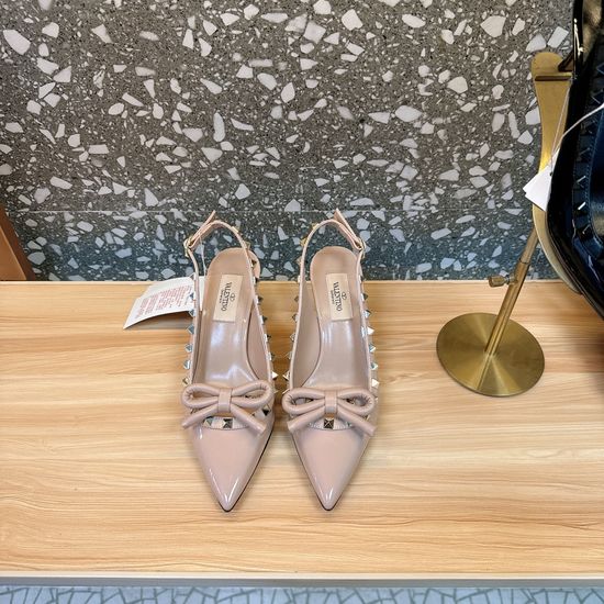 Valentino Studded Bow High Heel Sandals Elegant Leather Footwear