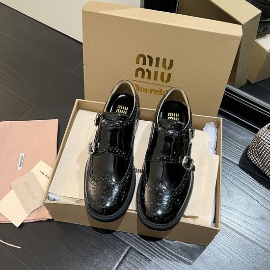 Miu Miu Chic Monk Strap Shoes with Exquisite Details