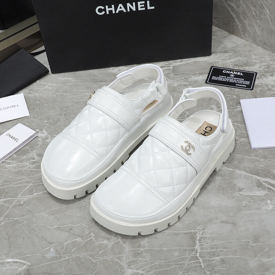 Chanel Premium Soft Leather Comfortable Half Slippers Non-slip Durable