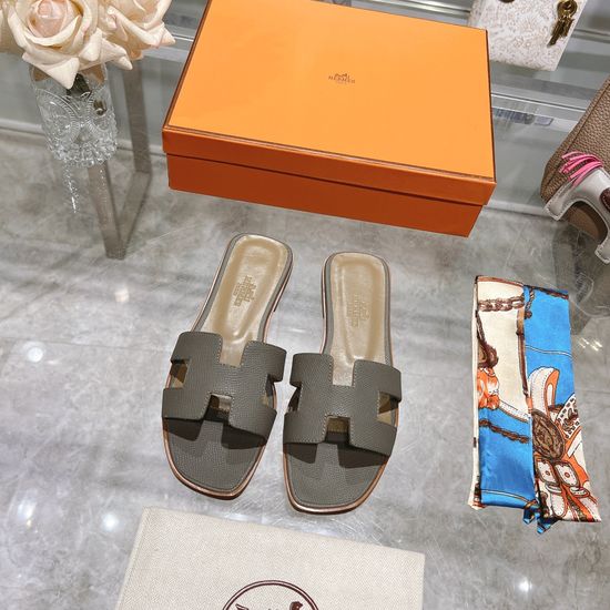 Hermes Calfskin Casual Slides Soft Comfortable Daily Wear Footwear