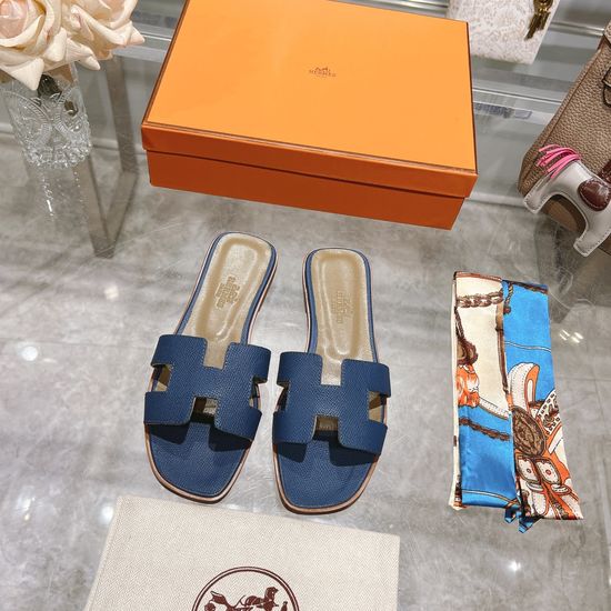 Hermes Calfskin Casual Slides Soft Comfortable Daily Wear Footwear