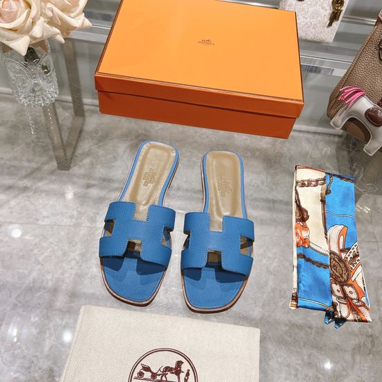 Hermes Calfskin Casual Slides Soft Comfortable Daily Wear Footwear