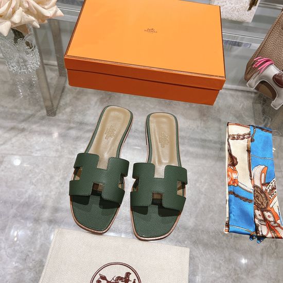 Hermes Calfskin Casual Slides Soft Comfortable Daily Wear Footwear