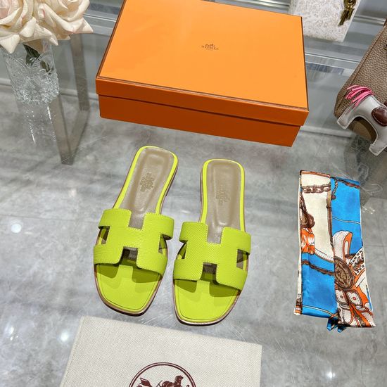 Hermes Calfskin Casual Slides Soft Comfortable Daily Wear Footwear