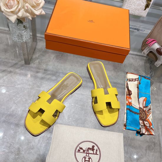 Hermes Calfskin Casual Slides Soft Comfortable Daily Wear Footwear