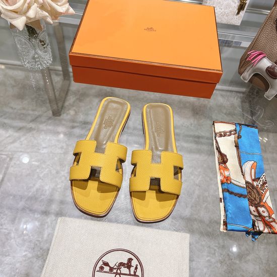 Hermes Calfskin Casual Slides Soft Comfortable Daily Wear Footwear