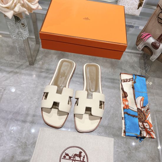 Hermes Calfskin Casual Slides Soft Comfortable Daily Wear Footwear