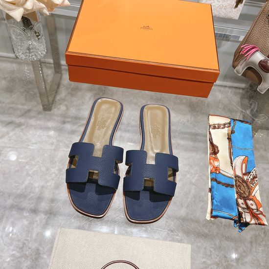 Hermes Calfskin Casual Slides Soft Comfortable Daily Wear Footwear