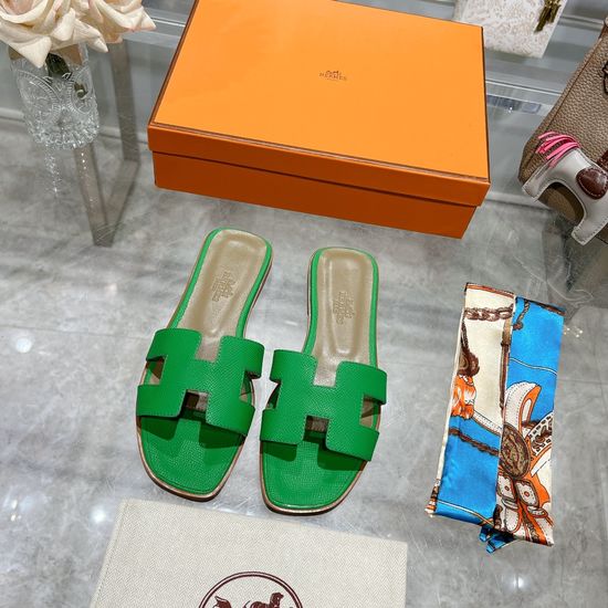 Hermes Calfskin Casual Slides Soft Comfortable Daily Wear Footwear