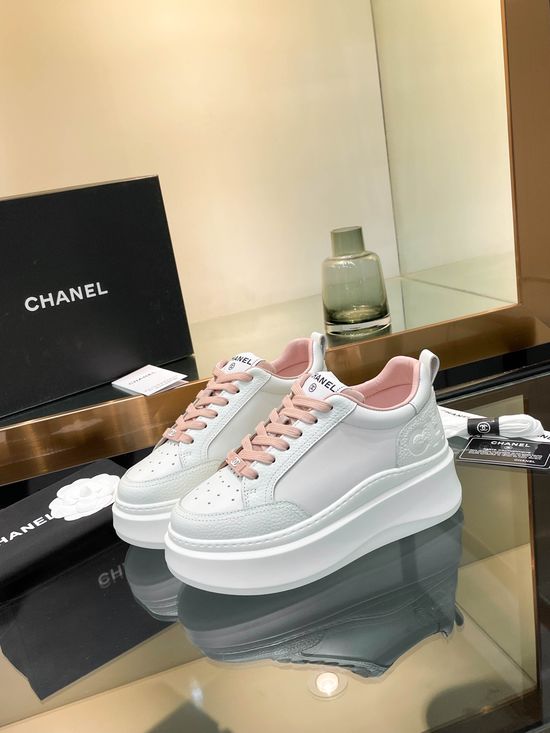Chanel Embossed Leather Casual Shoes Soft Lining Lightweight Sole