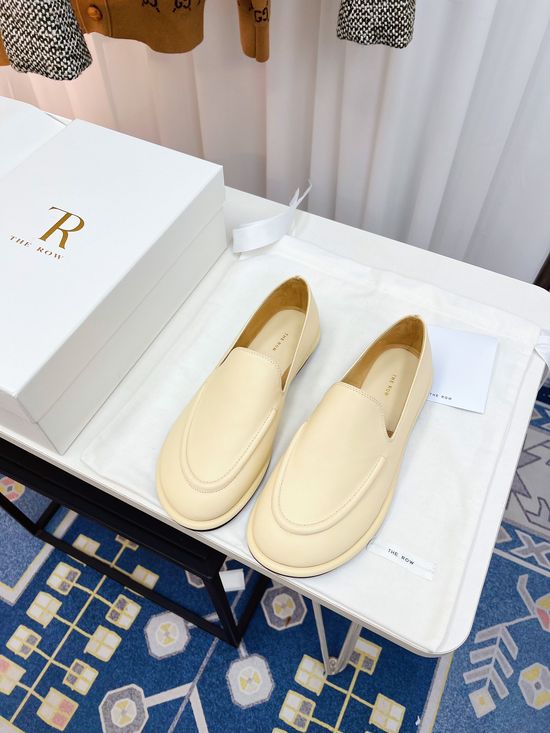 The Row Vintage Leather Loafers Soft Comfortable Casual Daily Shoes