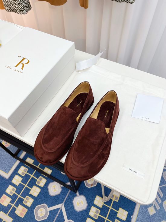 The Row Vintage Leather Loafers Soft Comfortable Casual Daily Shoes