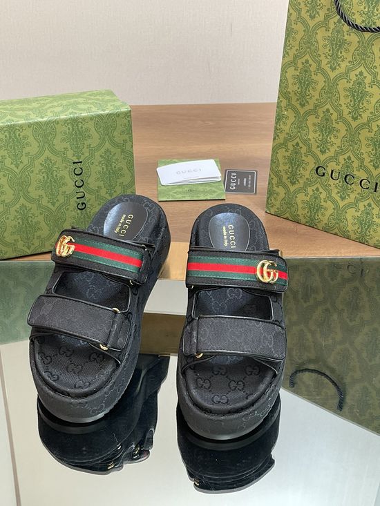 Gucci Classic Printed Thick Sole Casual Beach Slides