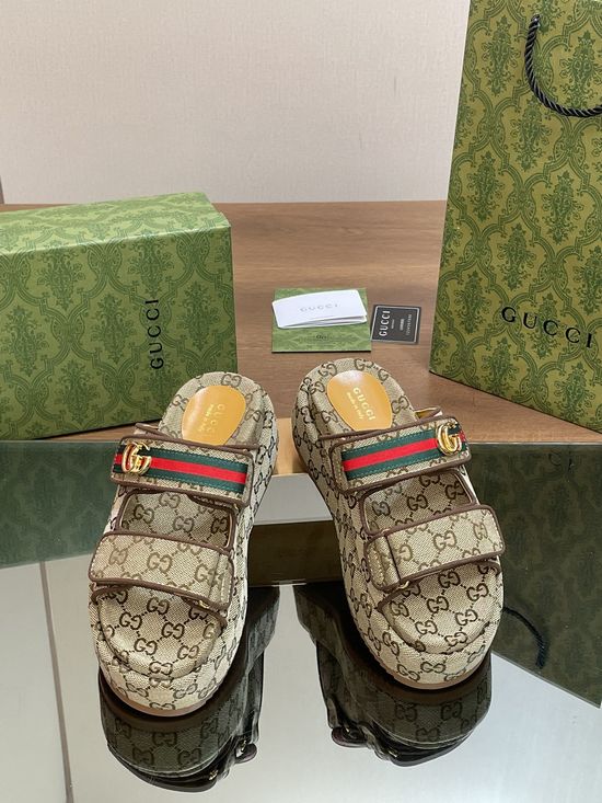 Gucci Classic Printed Thick Sole Casual Beach Slides