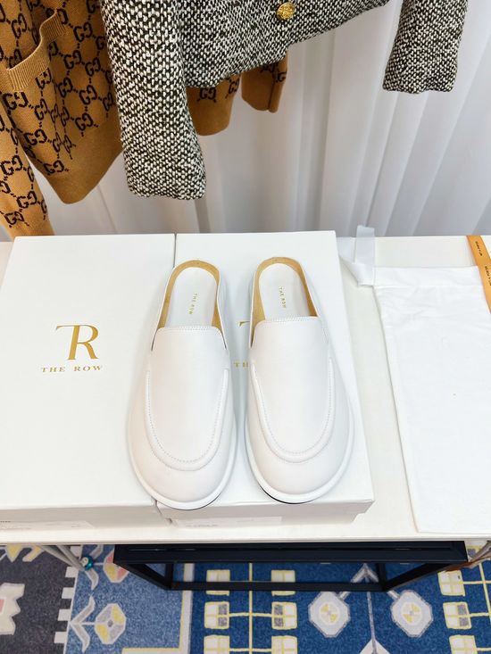The Row Vintage Leather Mules Soft Non-Slip Comfortable Casual Shoes