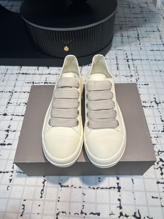 Rick Owens Vintage Leather Sneakers With Soft Sheepskin Interior
