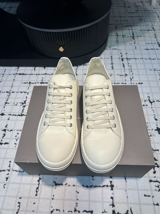 Rick Owens Vintage Leather Sneakers With Soft Sheepskin Interior