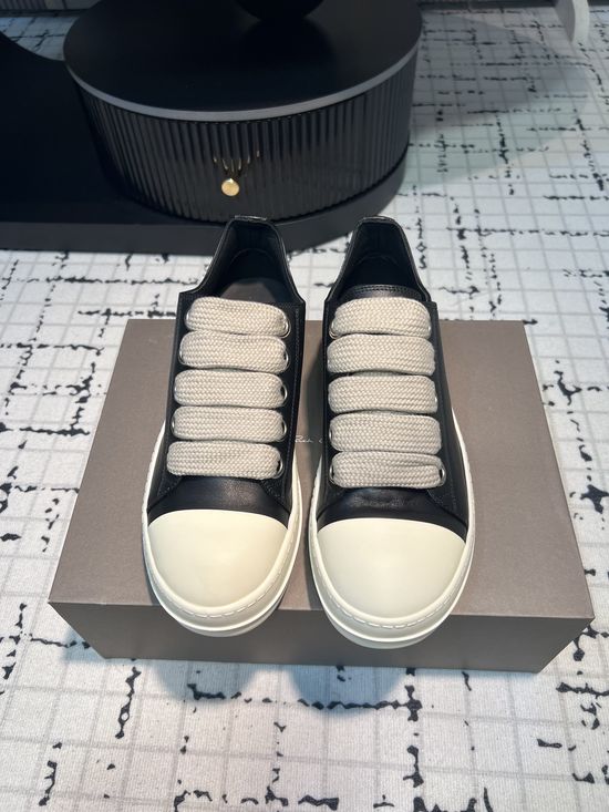 Rick Owens Vintage Leather Sneakers With Soft Sheepskin Interior