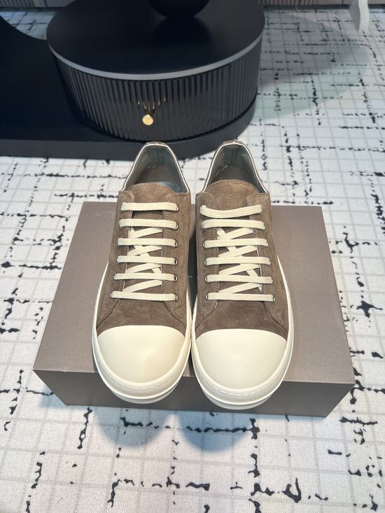 Rick Owens Vintage Leather Sneakers With Soft Sheepskin Interior