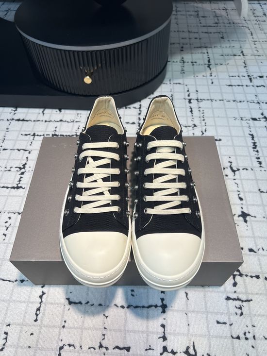 Rick Owens Vintage Leather Sneakers With Soft Sheepskin Interior