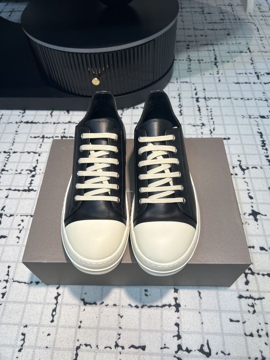 Rick Owens Vintage Leather Sneakers With Soft Sheepskin Interior