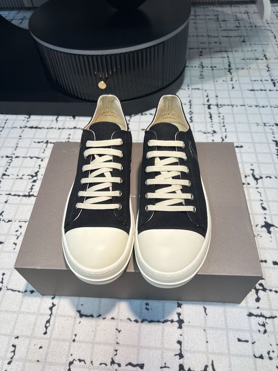 Rick Owens Vintage Leather Sneakers With Soft Sheepskin Interior