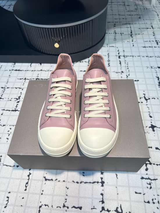 Rick Owens Vintage Leather Sneakers With Soft Sheepskin Interior