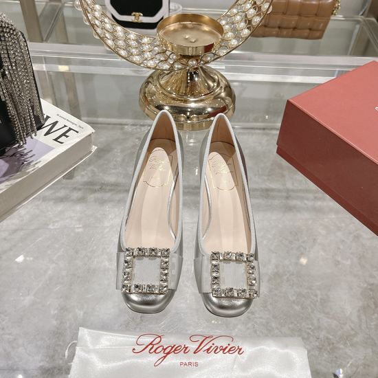 Roger Viver Rhinestone Buckle Chunky Heel Patent Leather Pumps