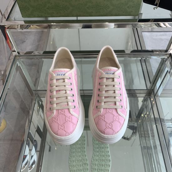 Gucci Vintage Color Block Canvas Platform Sneakers