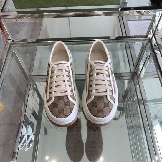 Gucci Vintage Color Block Canvas Platform Sneakers