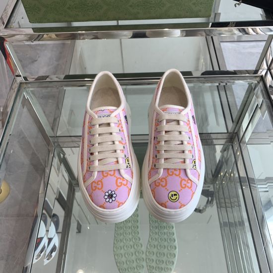 Gucci Vintage Color Block Canvas Platform Sneakers
