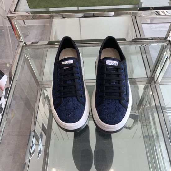 Gucci Vintage Color Block Canvas Platform Sneakers