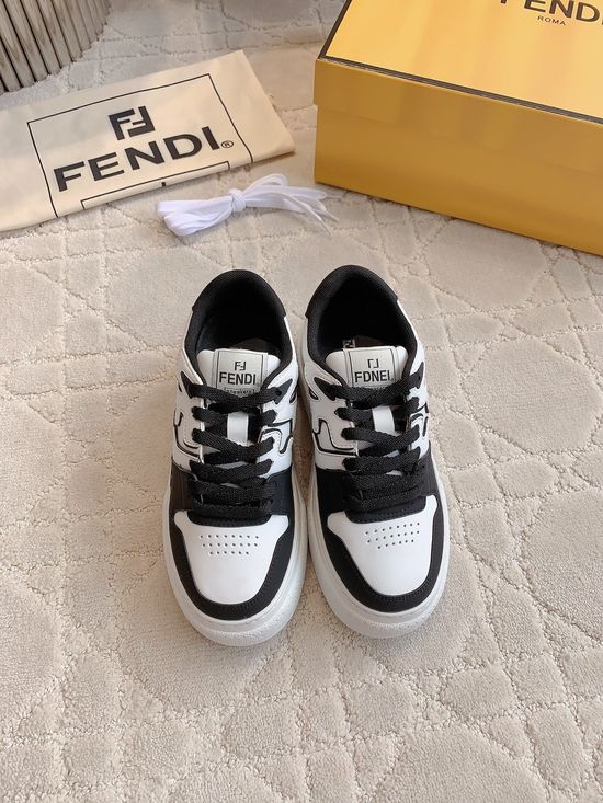 Fendi Cowhide Suede Thick Sole Casual Comfortable Sneakers