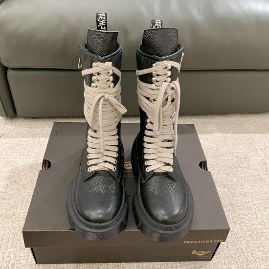 Rick Owens Genuine Leather Non-slip Casual Martin Boots