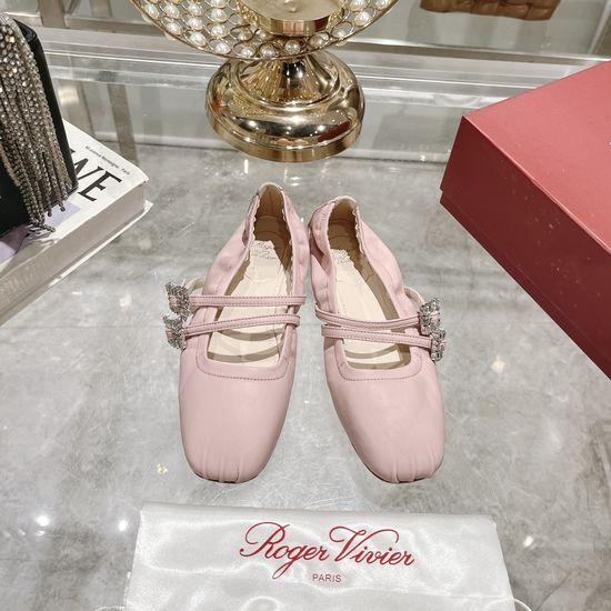 Roger Viver Rhinestone Buckle Patent Leather Mary Jane Flats
