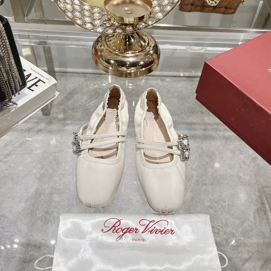 Roger Viver Rhinestone Buckle Patent Leather Mary Jane Flats