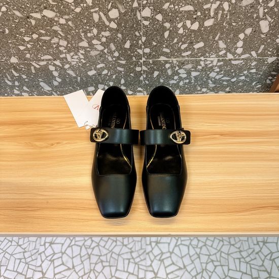 Valentino Classic Logo Buckle Mary Jane Ballet Shoes Versatile Style
