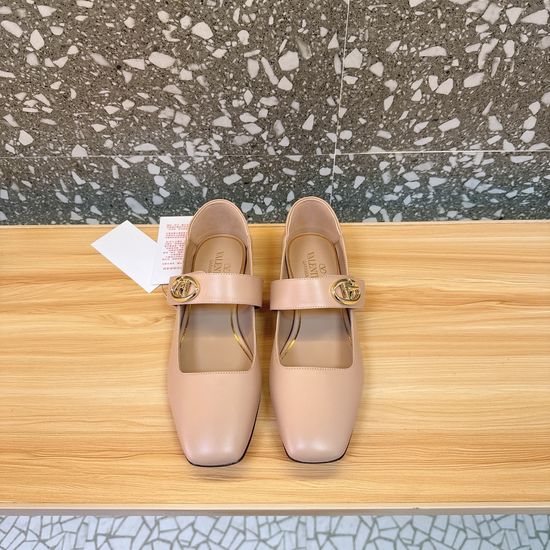 Valentino Classic Logo Buckle Mary Jane Ballet Shoes Versatile Style