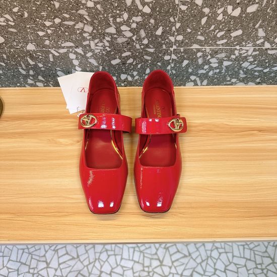 Valentino Classic Logo Buckle Mary Jane Ballet Shoes Versatile Style